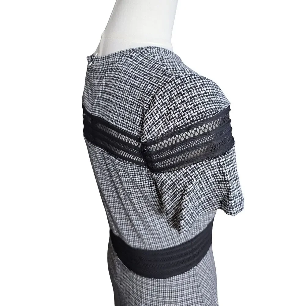Michael Kors Dress Womens PM Black White Houndstooth Fit Flare NWT‎